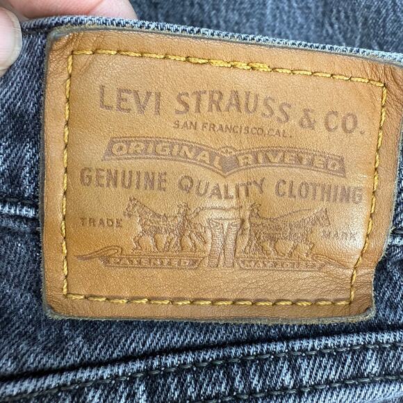 Levi's Jeans Women's 29 (8) Black Ribcage Straight Ankle Button Fly Big E VTG - Picture 7 of 14